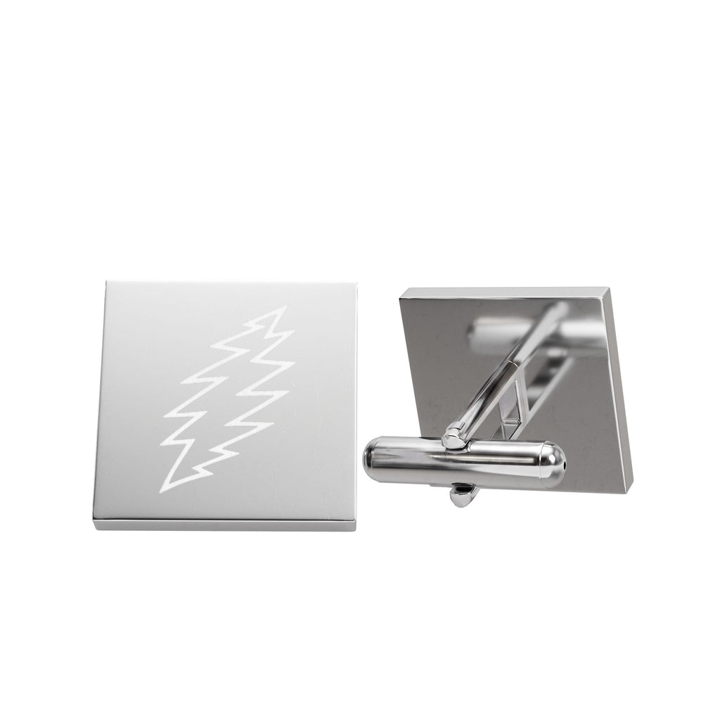 Lightning Bolt Square Cufflinks | Gold-Plated Square Cufflinks
