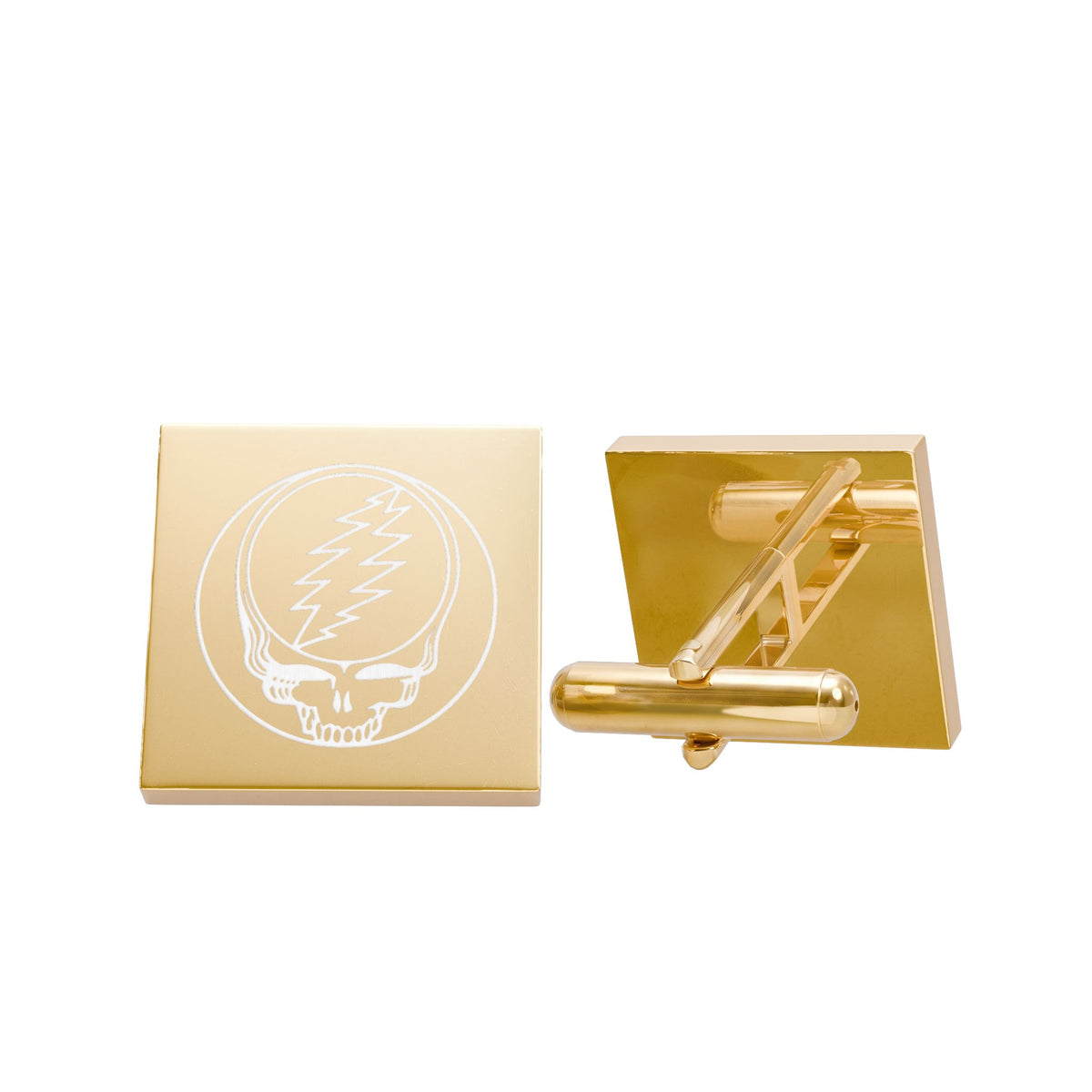 Grateful Dead Stealie Cufflinks, Stainless Steel or Gold Plated